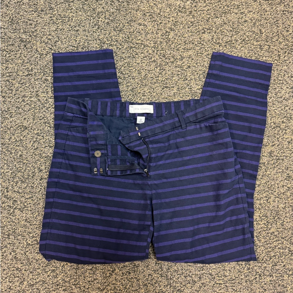 GAP Striped Slim Crop Pants
